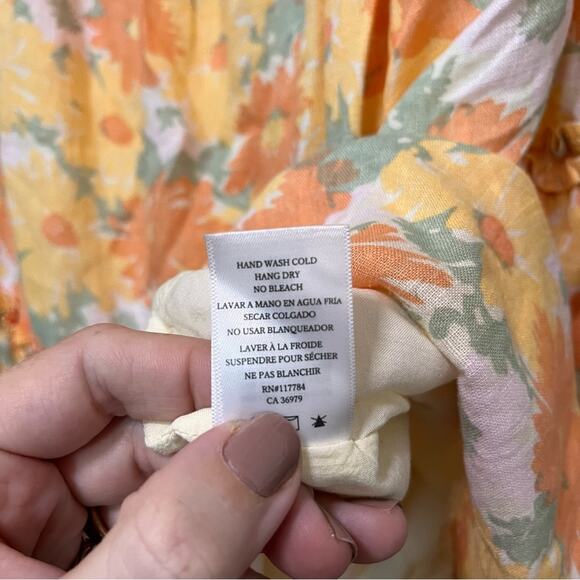 NWT Rails Caralyn Daisy Meadow Floral Yellow Tier Mini Dress Size Small - Picture 5 of 8